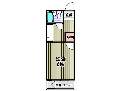 ハイツタキダニ(1K/2階)の間取り写真