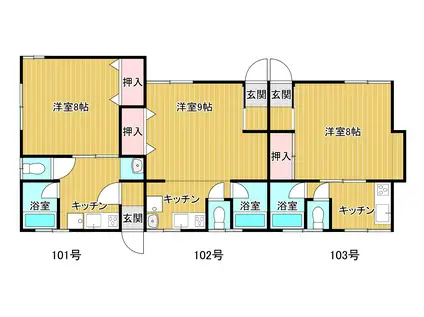 藤本ハイツ(1K/1階)の間取り写真