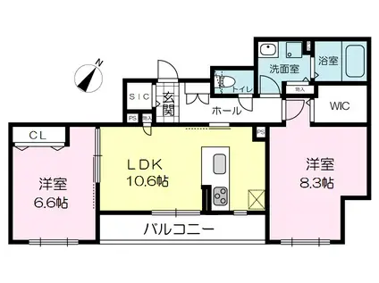 イグレック(2LDK/2階)の間取り写真