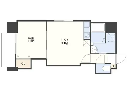 FORBIS寄合町(1LDK/4階)の間取り写真
