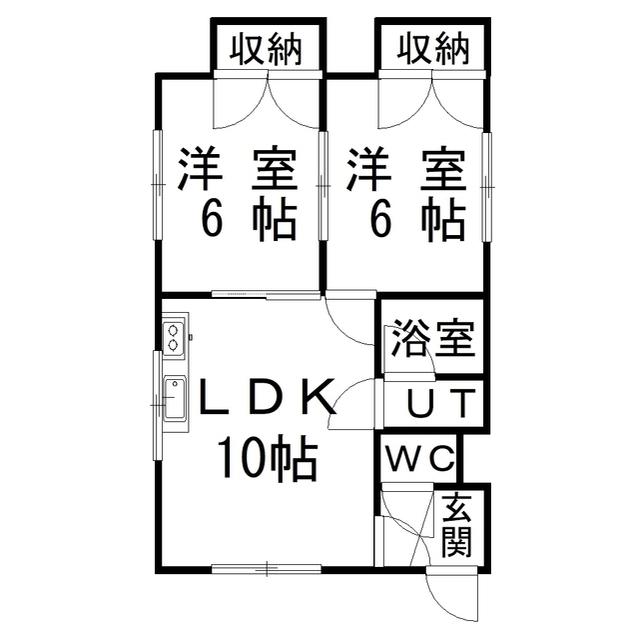 コーポイチカワ(2LDK/1階)の間取り写真