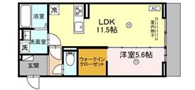 ルグラン龍野 (1LDK/1階)の間取り写真