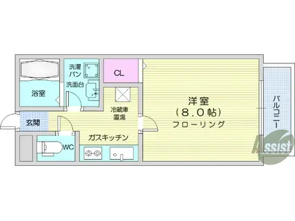 アルテミス(1K/1階)の間取り写真