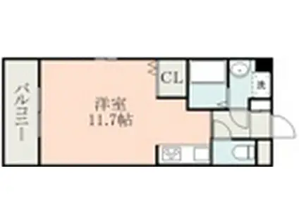 フェンテ本山(ワンルーム/6階)の間取り写真