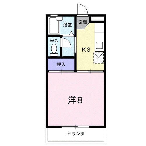 コーポきいちご(1K/2階)の間取り写真