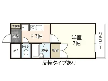 ウェルフェア(1K/3階)の間取り写真