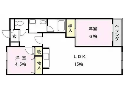 アネックス高師浜(2LDK/1階)の間取り写真