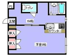 エステート松山II(1LDK/8階)の間取り写真
