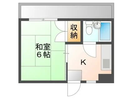 ブルーメ森井(1DK/2階)の間取り写真