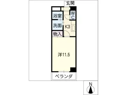 サンパーク中村公園(1K/7階)の間取り写真