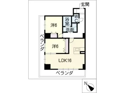 ARDEA(2LDK/10階)の間取り写真