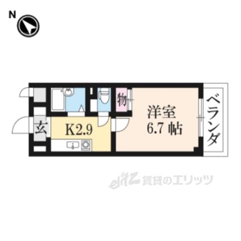 グレイスフローラ富雄(1K/3階)の間取り写真