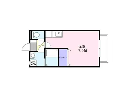 スズラン(ワンルーム/1階)の間取り写真