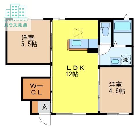 ロトガーデン(2LDK/1階)の間取り写真