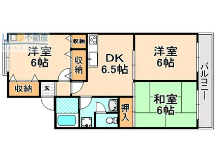 メゾンファミーユ(3DK/1階)の間取り写真