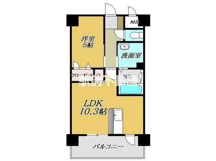 カンフォーラ松原(1LDK/5階)の間取り写真