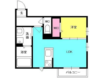 AMBER CUBE(1LDK/1階)の間取り写真
