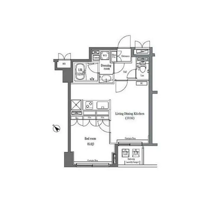 コンフォリア日本橋 6階階 間取り