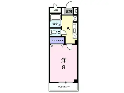 ベルウッドS(1K/1階)の間取り写真