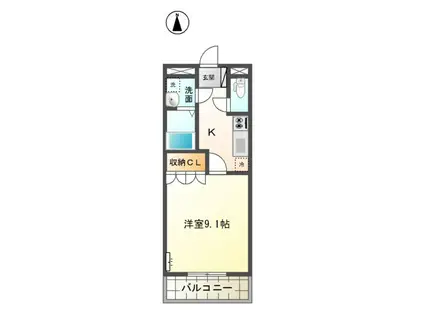 メゾン サンフィット(1K/1階)の間取り写真