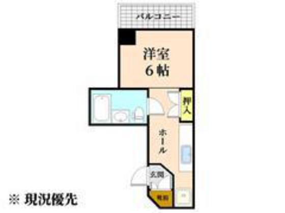 うしおマンション(ワンルーム/6階)の間取り写真
