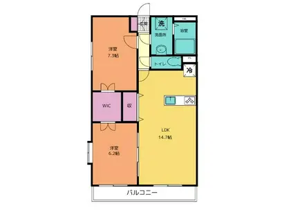 インフィニティ310(2LDK/1階)の間取り写真