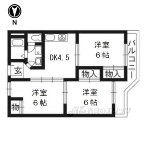 コーポラス大洋向島(3DK/3階)の間取り写真