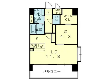 SQUARE11(1LDK/5階)の間取り写真