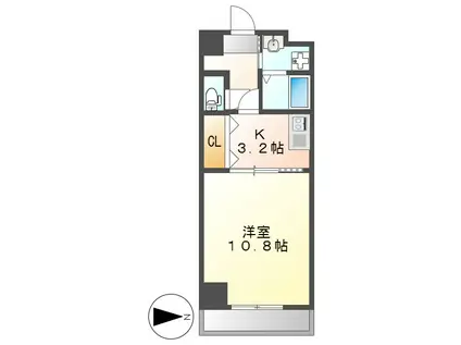 音羽壱番館SAKAE(1K/6階)の間取り写真