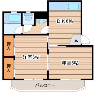 VISTA五日市(2DK/3階)の間取り写真