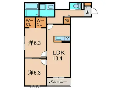 アイメゾン ドゥ シトラス(2LDK/3階)の間取り写真