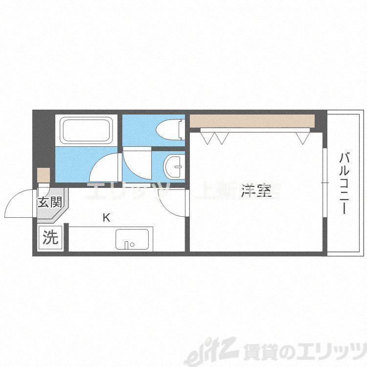 サンフラッツ新大阪別館(1K/1階)の間取り写真