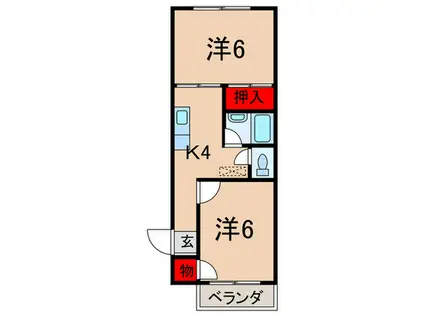 サンハイツ千川(2K/2階)の間取り写真