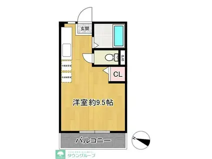 テラサワビル(ワンルーム/2階)の間取り写真