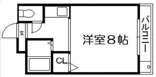 ジュネスI(1K/3階)の間取り写真