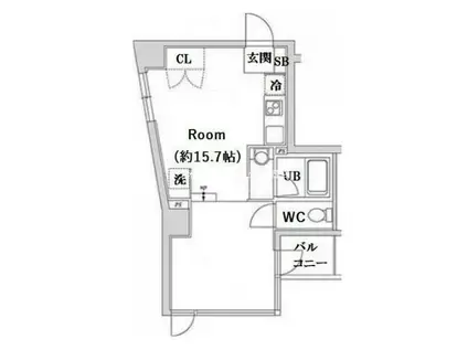 GRACE COURT UENO(ワンルーム/12階)の間取り写真