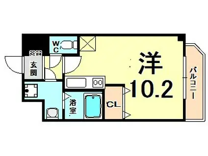 OS RESIDENCE 尼崎(ワンルーム/4階)の間取り写真