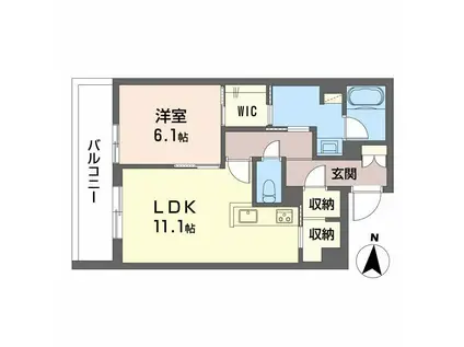 和の杜 江坂(1LDK/2階)の間取り写真