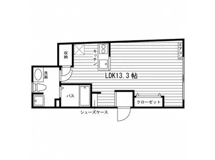 オンリーワンビル堀川(ワンルーム/1階)の間取り写真