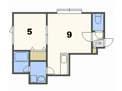 ウッドビレッジIII(1LDK/3階)の間取り写真