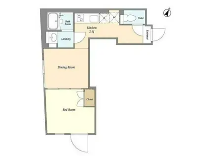 EXAM西小山(1DK/4階)の間取り写真