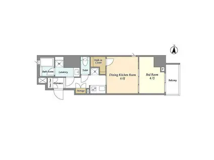 ラティエラ四谷(1DK/9階)の間取り写真