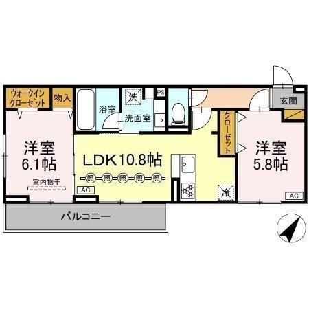 プラヴール(2LDK/3階)の間取り写真
