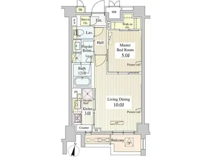 ル・シュクレ永福(1LDK/4階)の間取り写真