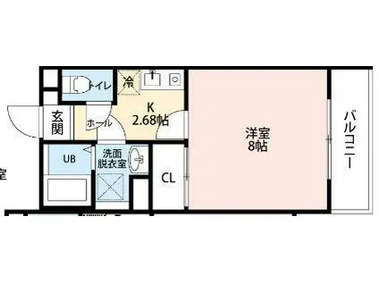 北小岩テラス(1K/2階)の間取り写真