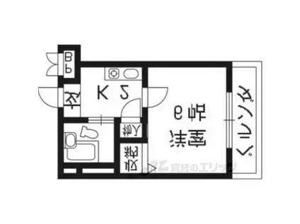 MS FLATS(1K/4階)の間取り写真