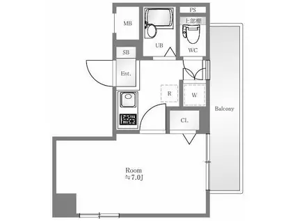 ラグジュアリーアパートメント本郷(1K/7階)の間取り写真