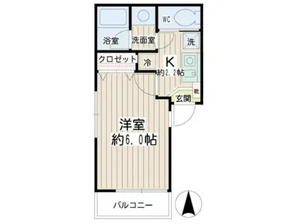 STEERBLISS(1K/2階)の間取り写真