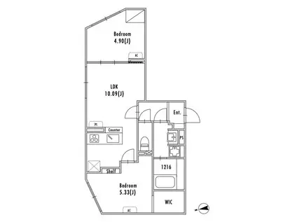 グランパセオ大森3(2LDK/4階)の間取り写真