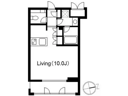 コンフォート白金台(1K/2階)の間取り写真